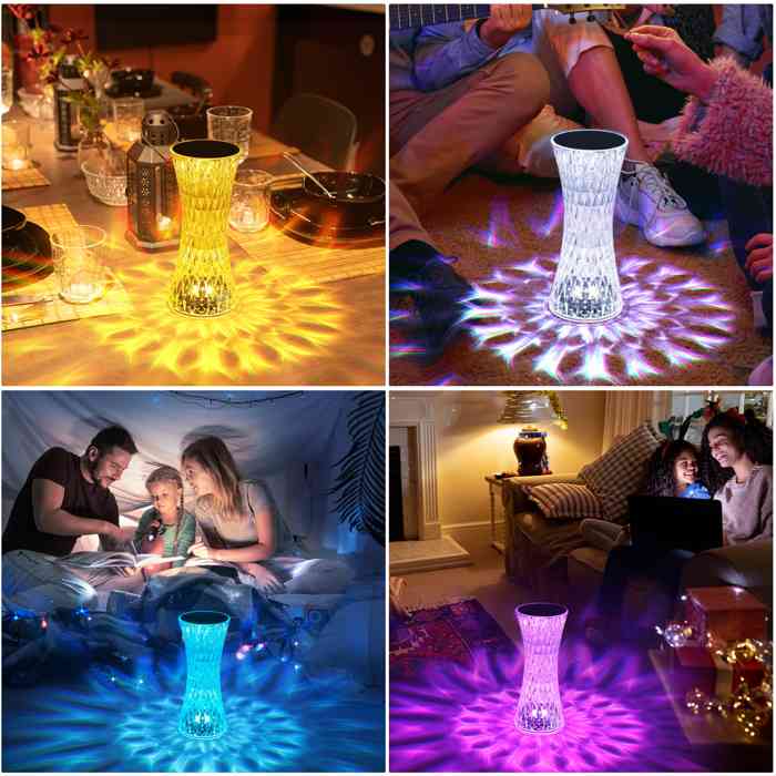 Crystal Table Lamp RGB 16 Colors & 4 Modes Diamond Lamp